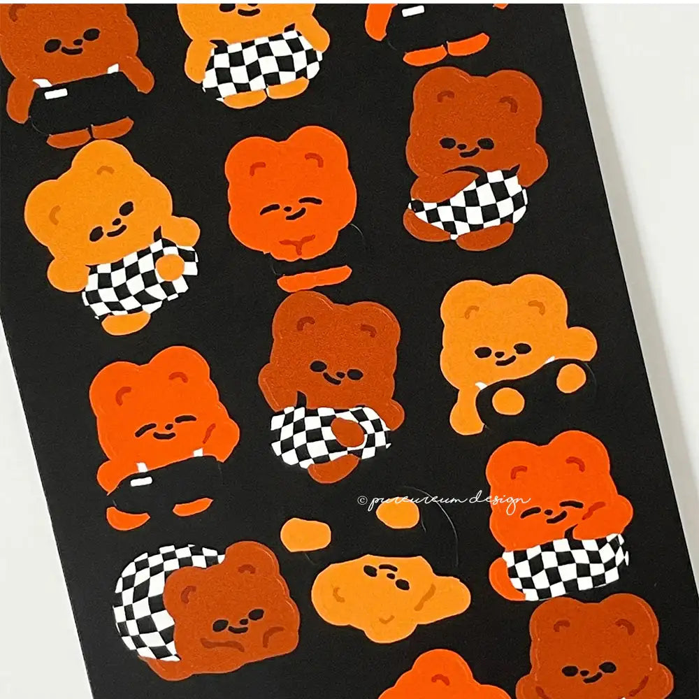Pureureum Design - Cupid Bear Checkerboard Pants Stickers (Limited Edition) - Pureureum Design - Home & Living, Accessories - Harumio Pureureum Design - Cupid Bear Checkerboard Pants Stickers (Limited Edition) - Pureureum Design - Home & Living, Accessories - Harumio