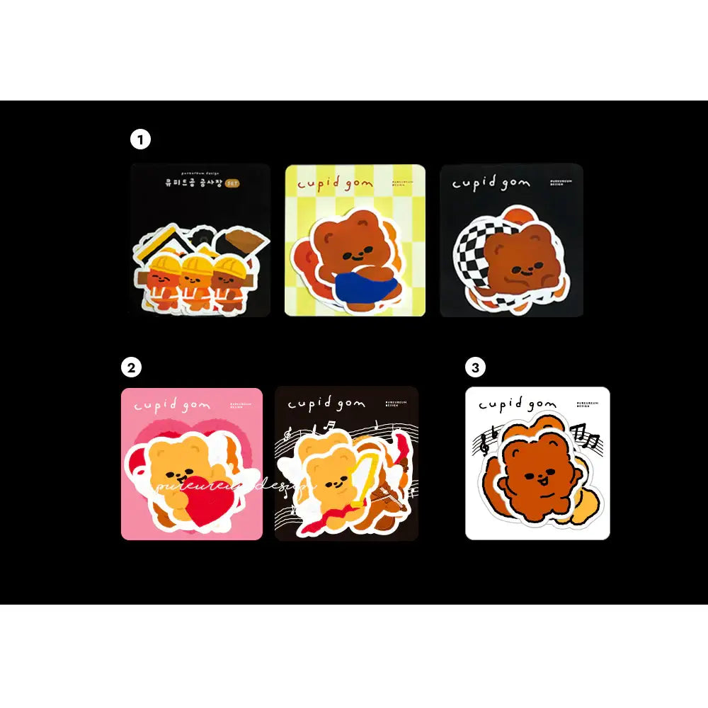 Pureureumdesign - Cupid Bear Sculpture Sticker Pack ver.2 - Pureureumdesign - Home & Living, Accessories - Harumio