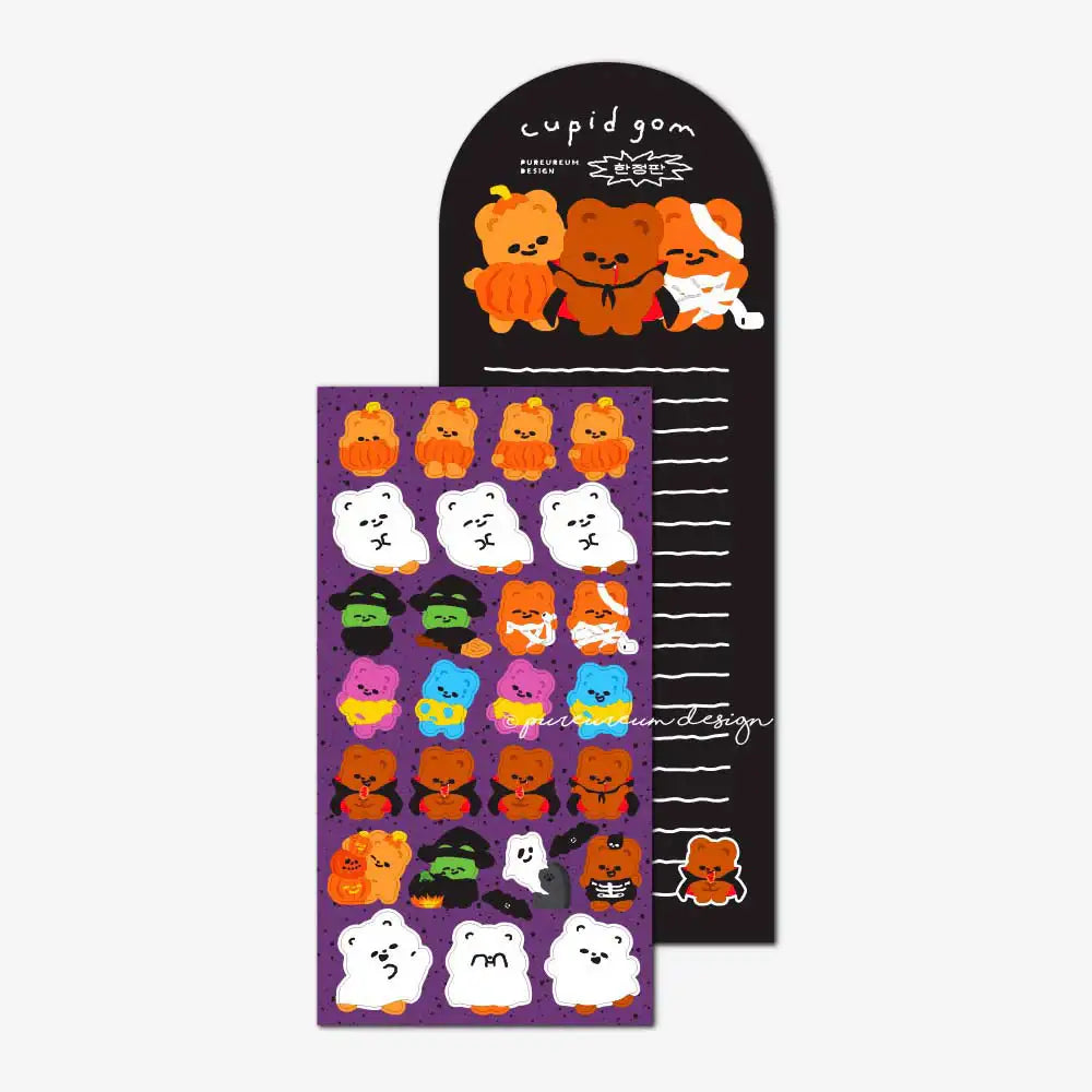 Pureureumdesign - Cupid Bear Halloween Sticker - Pureureumdesign - Sticker - Harumio