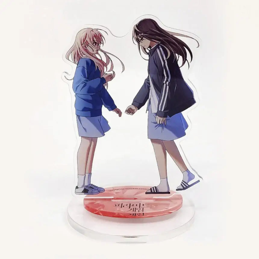 Pyramid Game - Harin & Ja-eun Rotating Acrylic Stand & Postcard Set - Webtoon Friends - Acrylic Stand - Harumio
