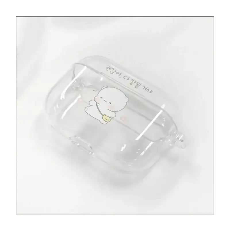 Ggongdal x Artrank - Healing Bear AirPods/Pro Transparent Case - ARTRANK - AirPods Cases - Harumio
