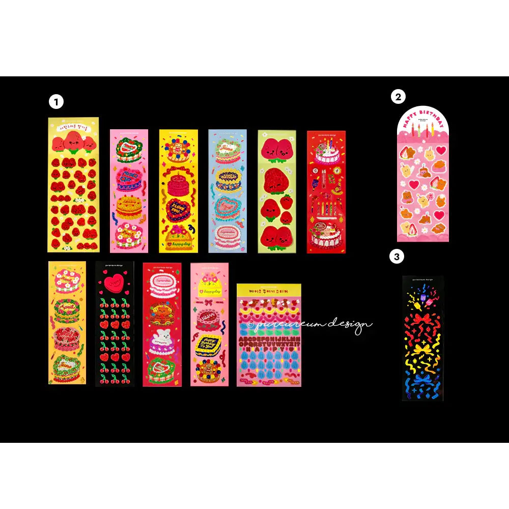 Pureureumdesign - Cupid Bear Cake Sticker Pack - Pureureumdesign - Home & Living, Accessories - Harumio