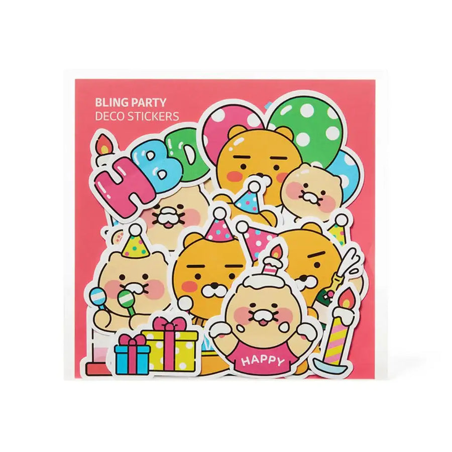 Kakao Friends - Ryan & Choonsik Bling Party HBD Deco Sticker - Kakao Friends - Accessories - Harumio