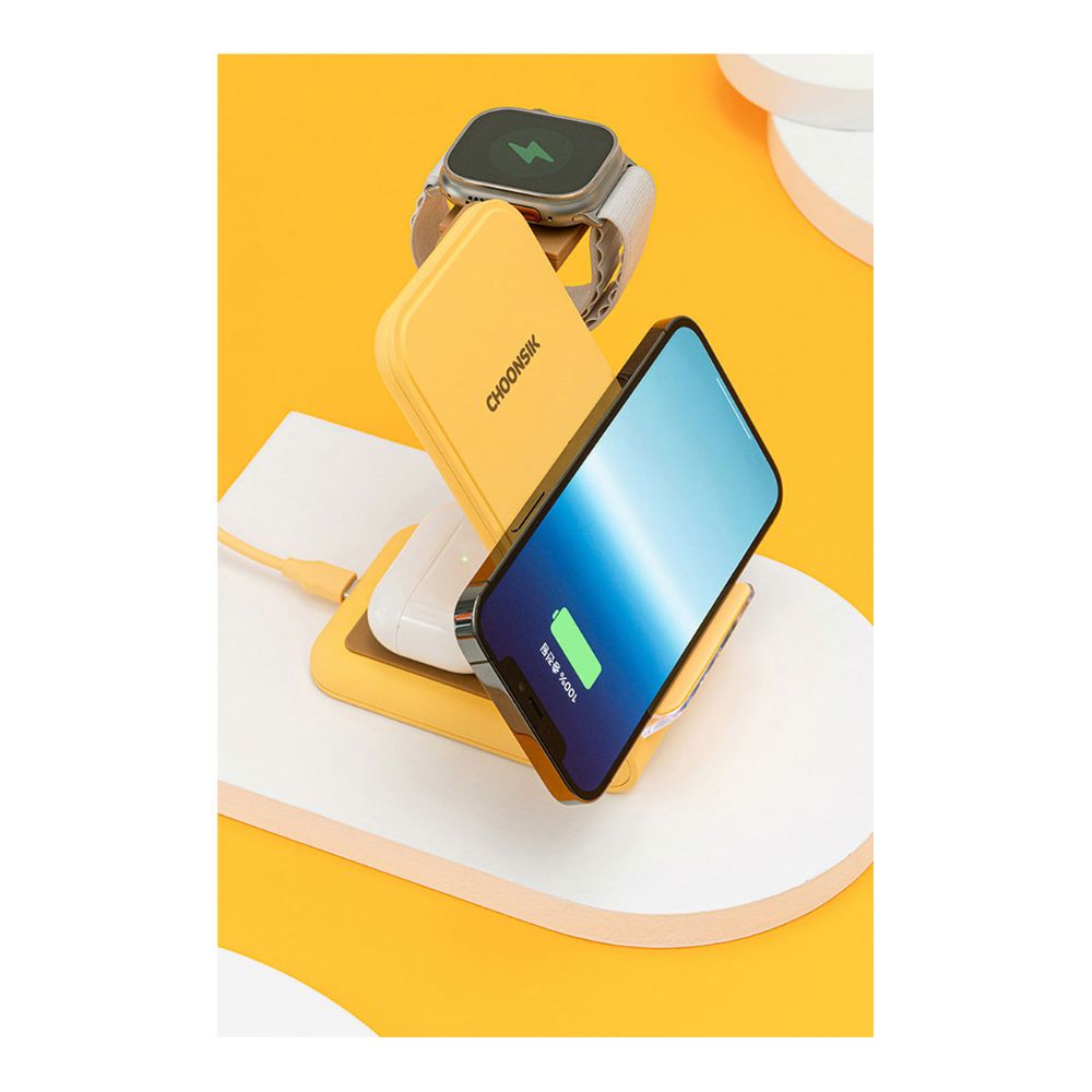 Kakao Friends - Choonsik 3 in1 Wireless Charging Pad (Apple)