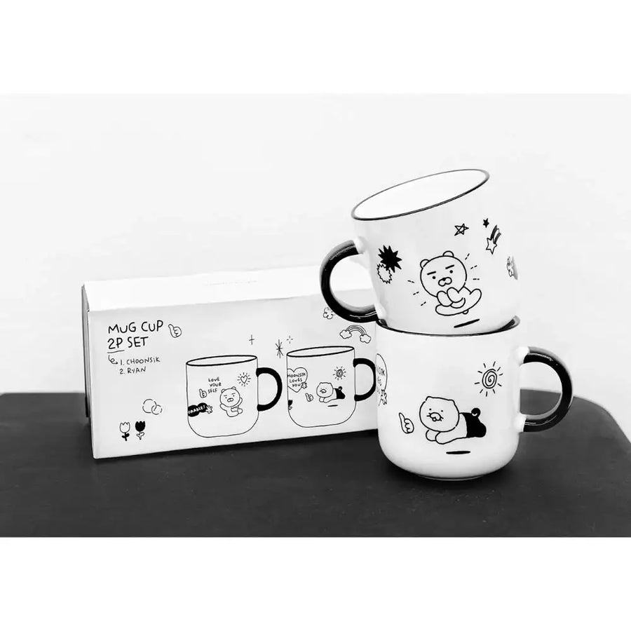 Kakao Friends - Doodle Doodle Ryan & Choonsik Mug Set - Kakao Friends - Home & Living, Accessories - Harumio