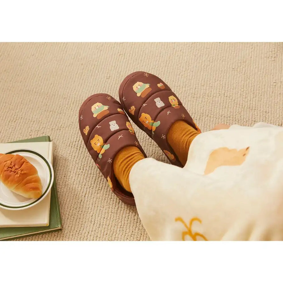 Kakao Friends - Ryan & Choonsik Cabin in the Forest Padded Slippers - Kakao Friends - Home & Living, Accessories - Harumio