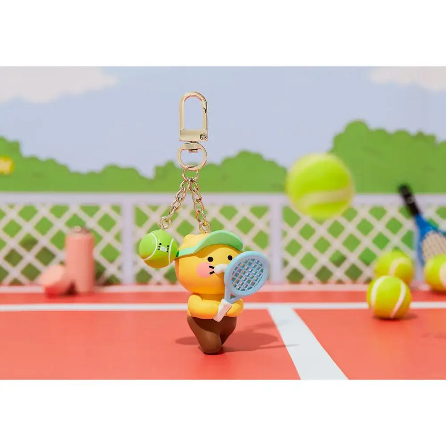 Kakao Friends - Choonsik Plays Tennis Figure Keyring - Kakao Friends - Accessories - Harumio