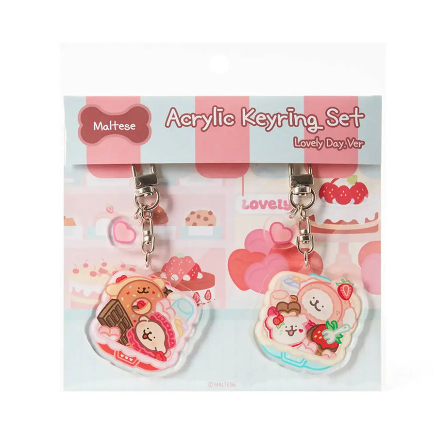 Kakao Friends - Maltese Lovely Day Acrylic Keyring Set - Kakao Friends - Acrylic Keyring - Harumio