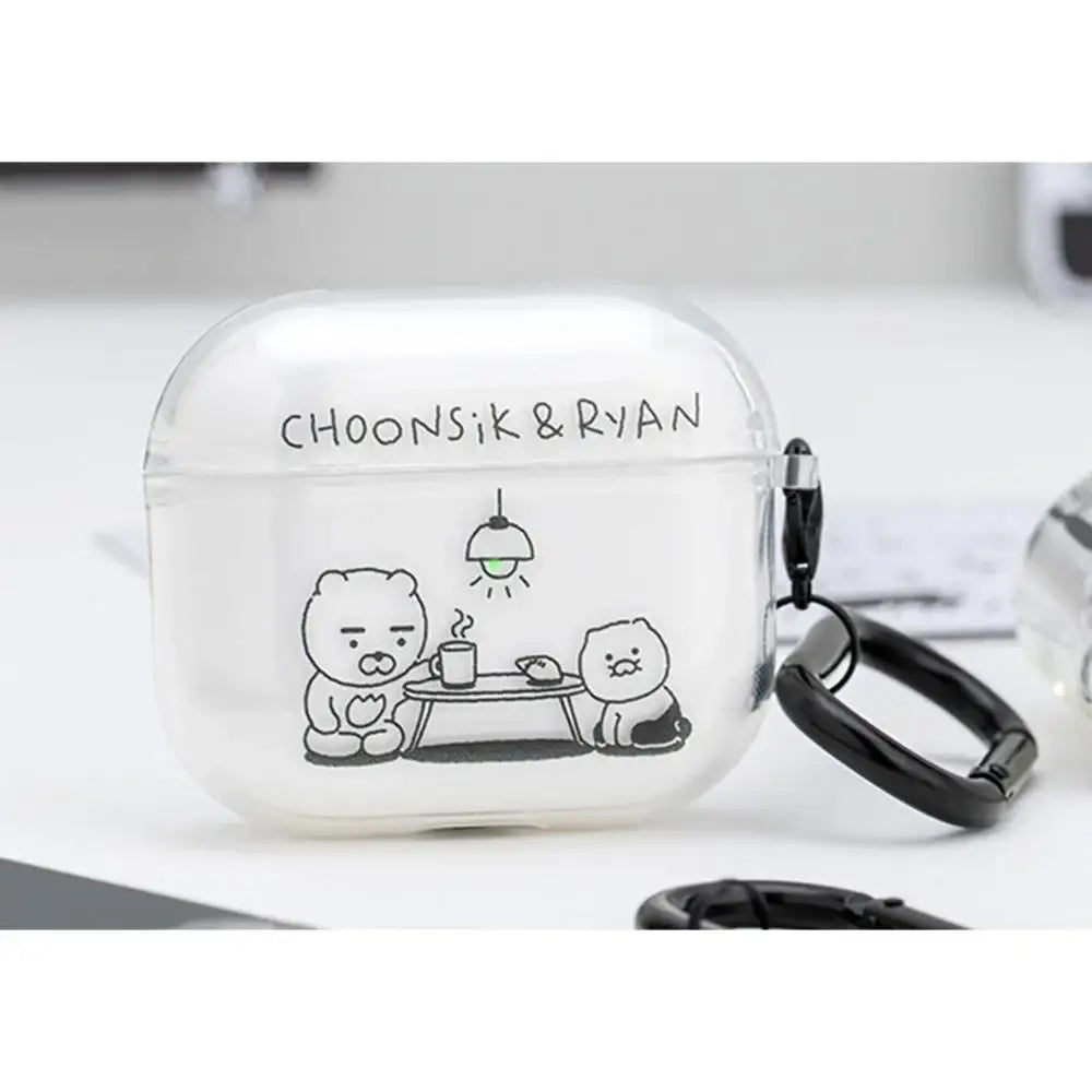 Kakao Friends - Ryan & Choonsik AirPods 3 Tea Time Transparent Case - Kakao Friends - Accessories - Harumio
