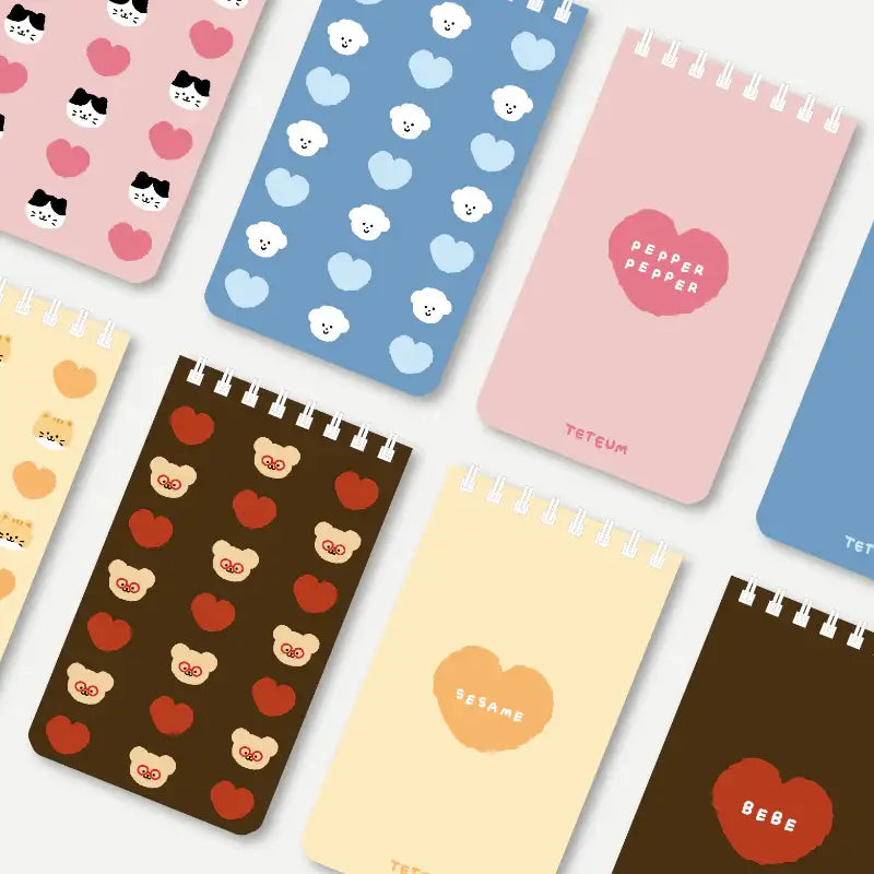 Teteum - Heart Mini Spring Note - Teteum - Stationery - Harumio Teteum - Heart Mini Spring Note - Teteum - Stationery - Harumio