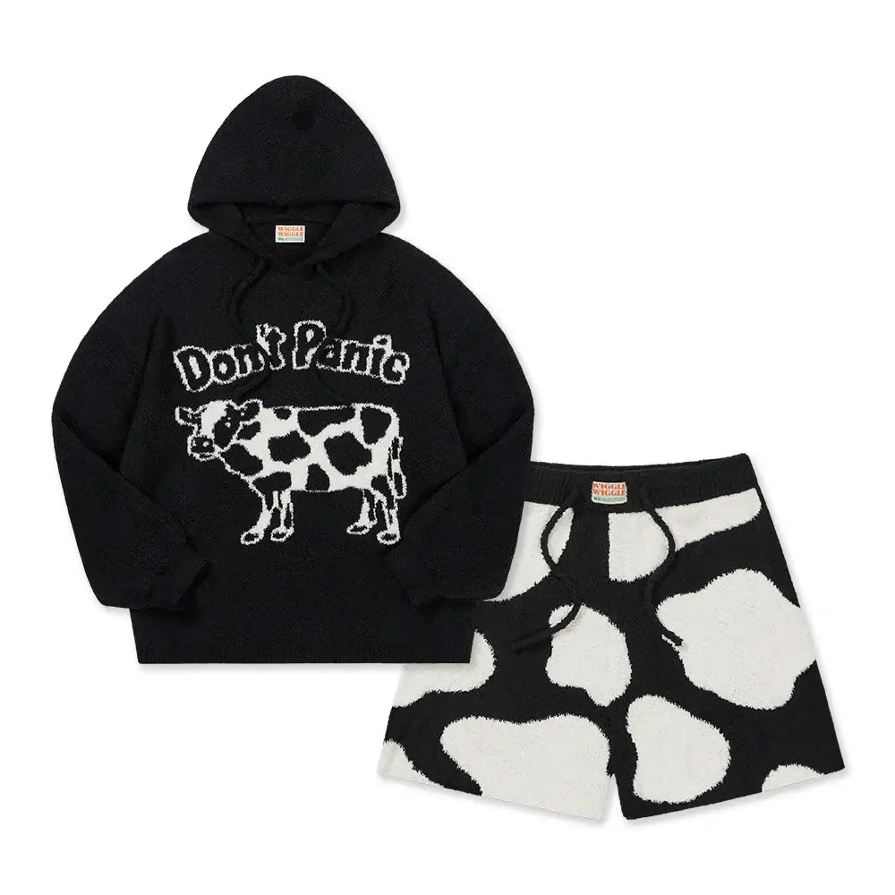 【Wiggle Wiggle】Hood Pajama SET Wiggle Wiggle - Don't Panic Hooded Pajama Set – Harumio