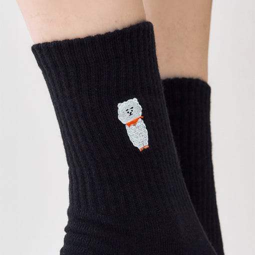 BT21 - RJ Basic Lip Embroidery Socks - BT21 - Socks - Harumio BT21 - RJ Basic Lip Embroidery Socks - BT21 - Socks - Harumio