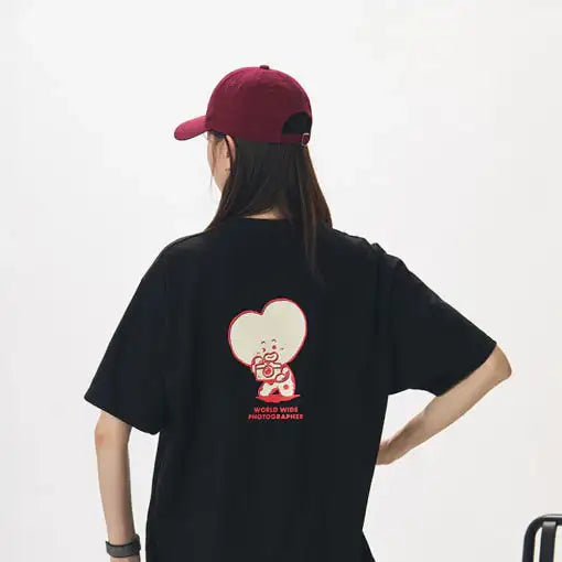 BT21 - TATA Worldwide Photographer Short Sleeve T-Shirt - BT21 - T-Shirt - Harumio