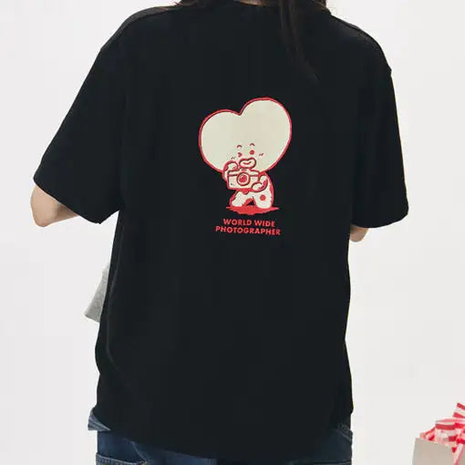 BT21 - TATA Worldwide Photographer Short Sleeve T-Shirt - BT21 - T-Shirt - Harumio