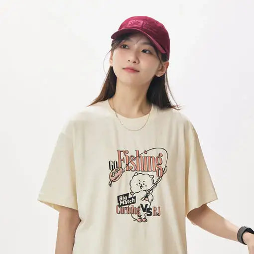 BT21 - RJ Go Fishing Short Sleeve T-Shirt - BT21 - T-Shirt - Harumio