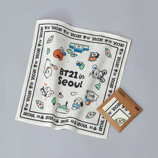 BT21 - Seoul Edition Handkerchief - Line Friends - Handkerchief - Harumio BT21 - Seoul Edition Handkerchief - Line Friends - Handkerchief - Harumio