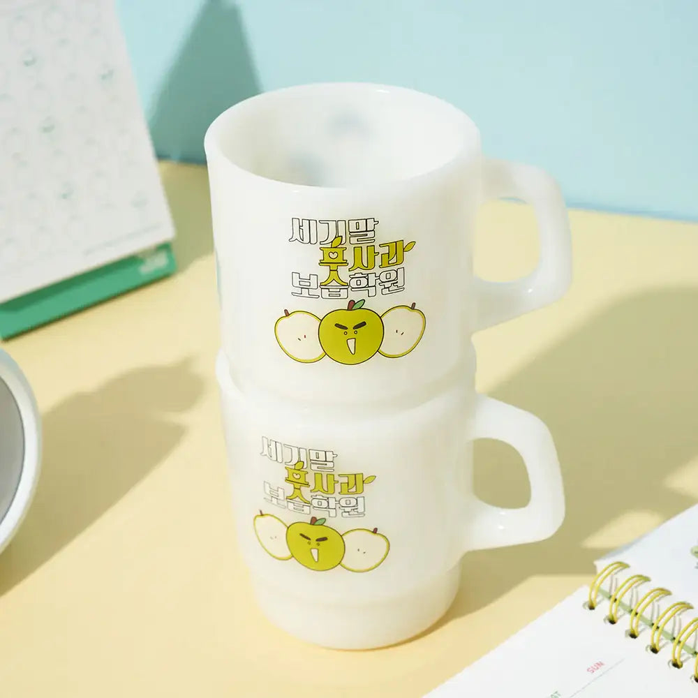 After School Lessons For Unripe Apples - Milk Glass - Webtoon Friends - Cup - Harumio After School Lessons For Unripe Apples - Milk Glass - Webtoon Friends - Cup - Harumio
