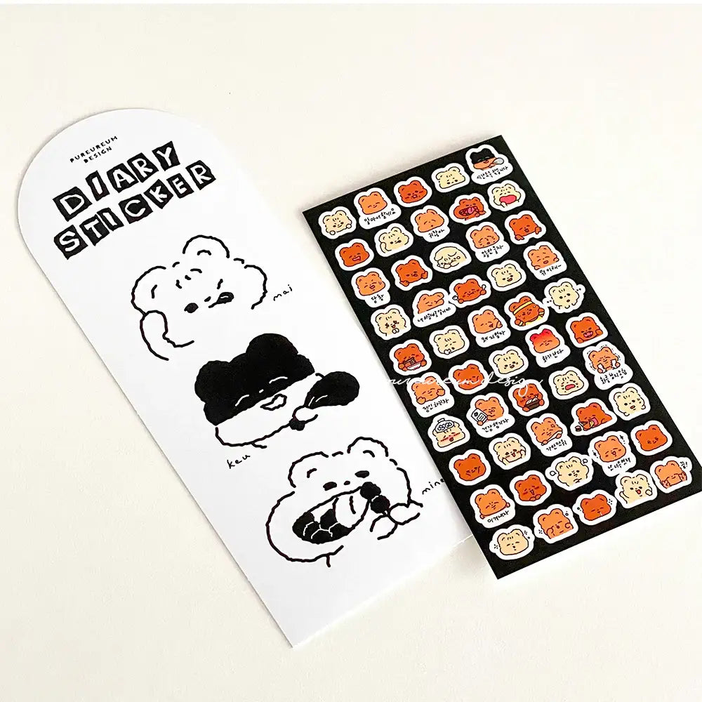 Pureureumdesign - Cupid Bear Daily Mini Sticker - Pureureumdesign - Home & Living, Accessories - Harumio