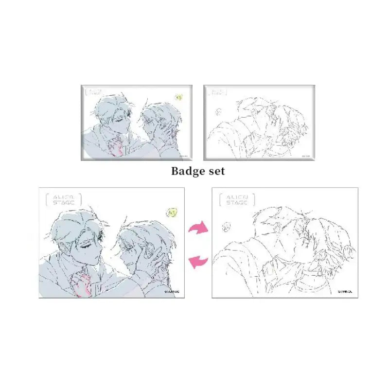 Alien Stage - Lineart Badge Set + Raster Card Set - Alien Stage - Badge - Harumio