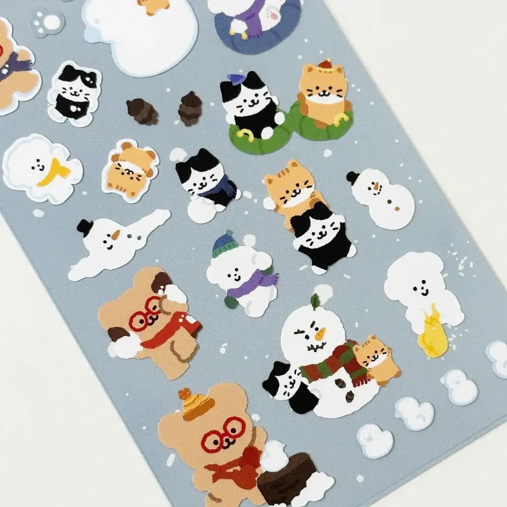 Teteum - Let's Play in the Snow Sticker - Teteum - Stationary - Harumio