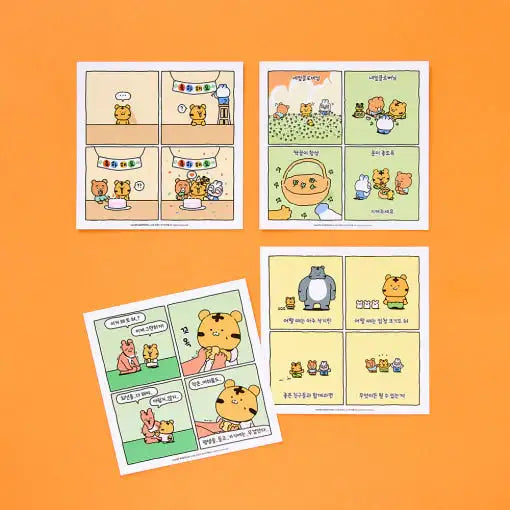 Coco the Timid Tiger - 4-Cut Story Postcard - Webtoon Friends - Postcard - Harumio