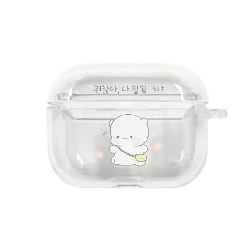 Ggongdal x Artrank - Healing Bear AirPods/Pro Transparent Case - ARTRANK - AirPods Cases - Harumio