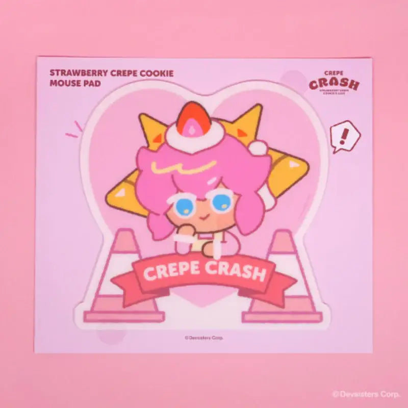 Cookie Run - Crepe Crash Strawberry Crepe Flavor Cookie Mouse Pad - Cookie Run - Mouse Pad - Harumio