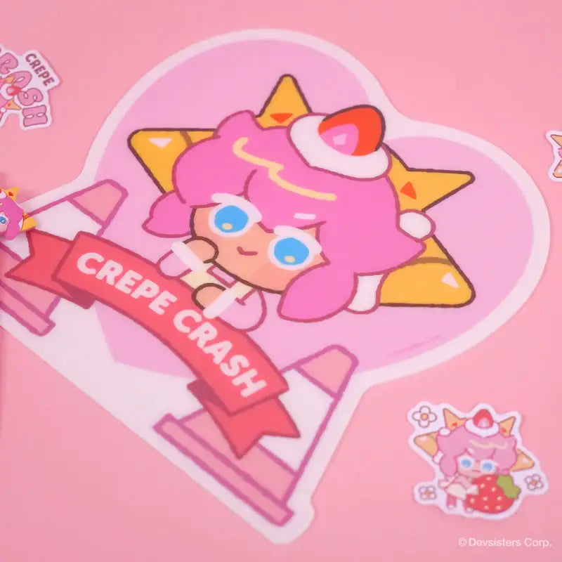 Cookie Run - Crepe Crash Strawberry Crepe Flavor Cookie Mouse Pad - Cookie Run - Mouse Pad - Harumio Cookie Run - Crepe Crash Strawberry Crepe Flavor Cookie Mouse Pad - Cookie Run - Mouse Pad - Harumio