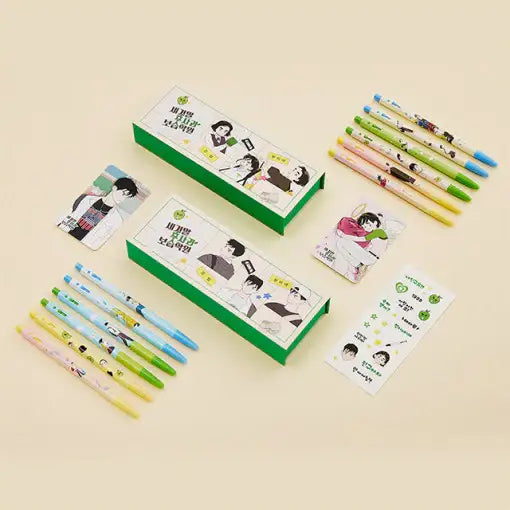 After School Lessons For Unripe Apples - Monami Ballpoint Pen Set - Webtoon Friends - Diary - Harumio