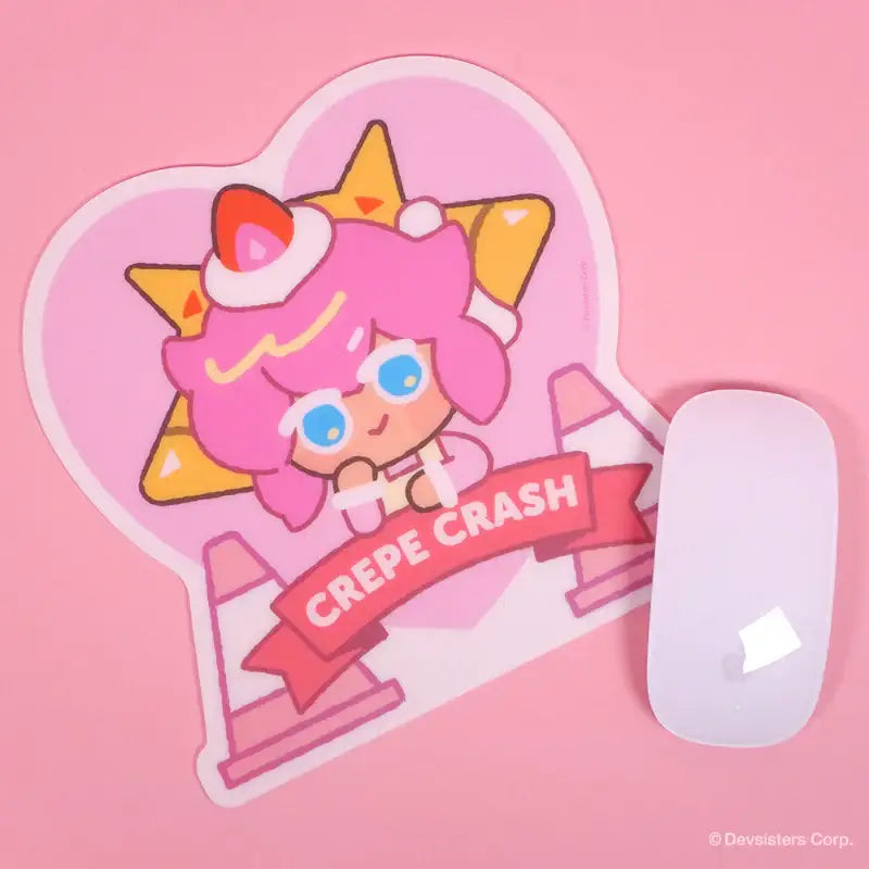 Cookie Run - Crepe Crash Strawberry Crepe Flavor Cookie Mouse Pad - Cookie Run - Mouse Pad - Harumio Cookie Run - Crepe Crash Strawberry Crepe Flavor Cookie Mouse Pad - Cookie Run - Mouse Pad - Harumio