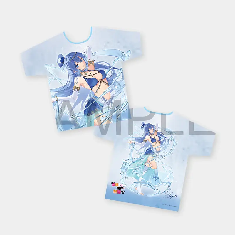 Konosuba: God's Blessing on This Wonderful World! x ANIPLUS - Full Graphic T-Shirt Aqua Commemorative Costume ver. - ANIPLUS - T-Shirt - Harumio