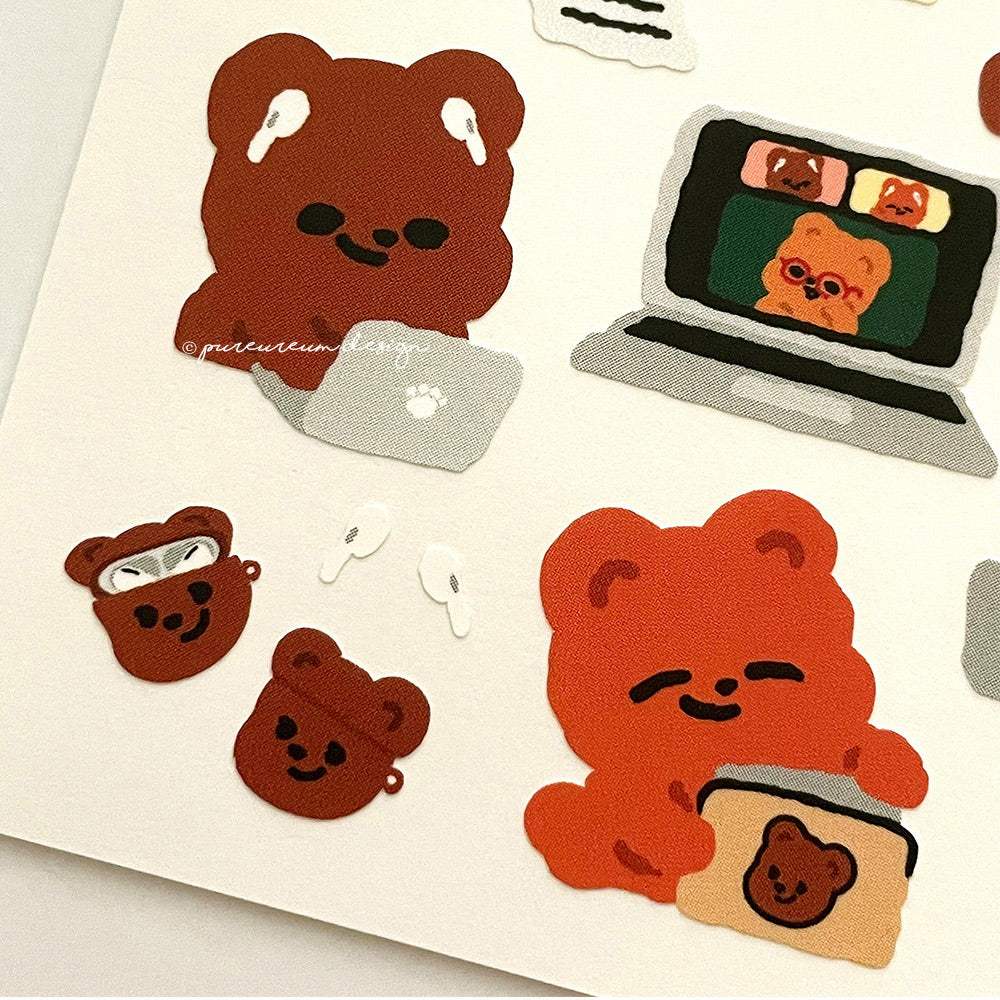 Pureureum Design - Cupid Bear Study Sticker - Pureureum Design - Home & Living, Accessories - Harumio Pureureum Design - Cupid Bear Study Sticker - Pureureum Design - Home & Living, Accessories - Harumio