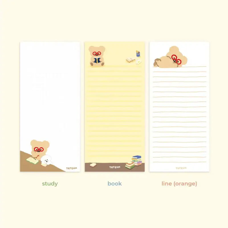 Teteum - Long Memo Pad 2 - Teteum - Stationery - Harumio Teteum - Long Memo Pad 2 - Teteum - Stationery - Harumio
