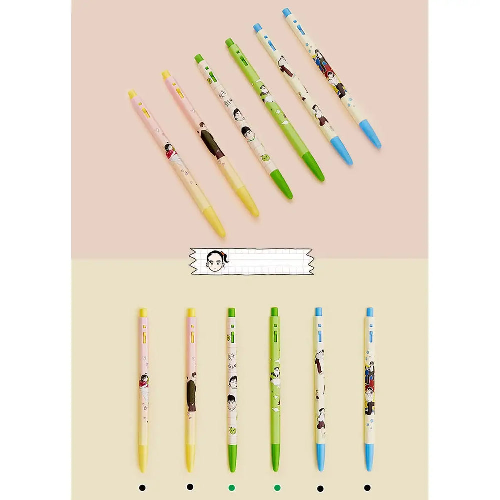 After School Lessons For Unripe Apples - Monami Ballpoint Pen Set - Webtoon Friends - Diary - Harumio After School Lessons For Unripe Apples - Monami Ballpoint Pen Set - Webtoon Friends - Diary - Harumio