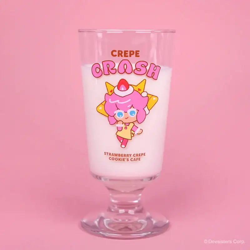 Cookie Run - Crepe Crash Strawberry Crepe Flavor Cookie Goblet Glass - Cookie Run - Glass - Harumio Cookie Run - Crepe Crash Strawberry Crepe Flavor Cookie Goblet Glass - Cookie Run - Glass - Harumio