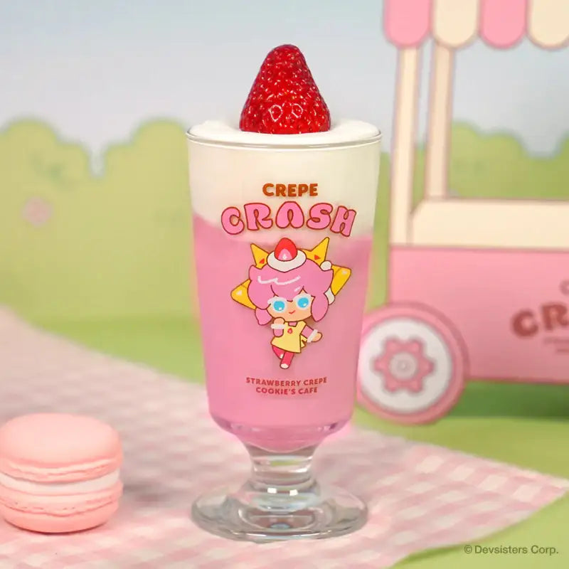Cookie Run - Crepe Crash Strawberry Crepe Flavor Cookie Goblet Glass - Cookie Run - Glass - Harumio Cookie Run - Crepe Crash Strawberry Crepe Flavor Cookie Goblet Glass - Cookie Run - Glass - Harumio
