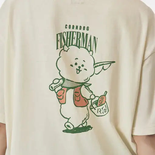 BT21 - RJ Corndog Fishermen Short Sleeve T-Shirt - BT21 - T-Shirt - Harumio