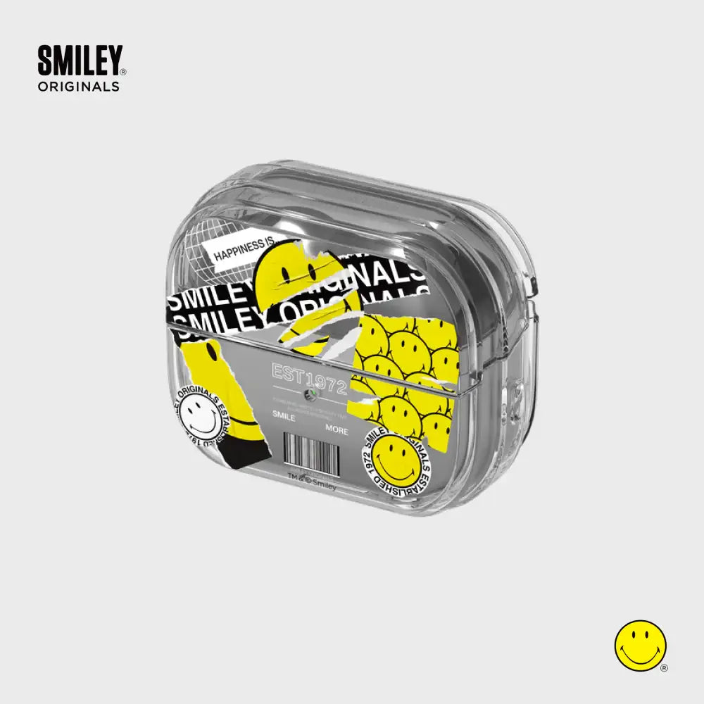 SLBS - Smiley Gray Pattern Clear Cover (Galaxy Buds3 Pro) - SLBS - Buds Case - Harumio
