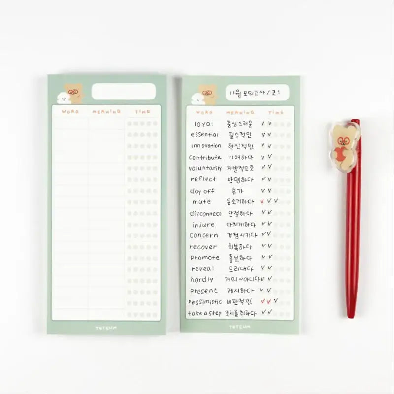 Teteum - Long Memo Pad 2 - Teteum - Stationery - Harumio Teteum - Long Memo Pad 2 - Teteum - Stationery - Harumio