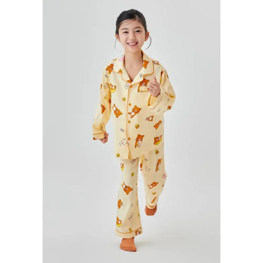 SPAO x Rilakkuma - Kuma's Free Time Long Sleeve Pajamas (Kids) - SPAO - Pajama Set - Harumio