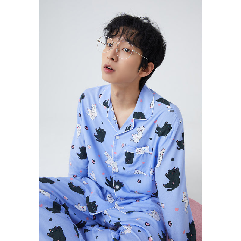 SPAO x Chunbae and Friends - NyaNyoNyaNyo Long Sleeve Pajamas