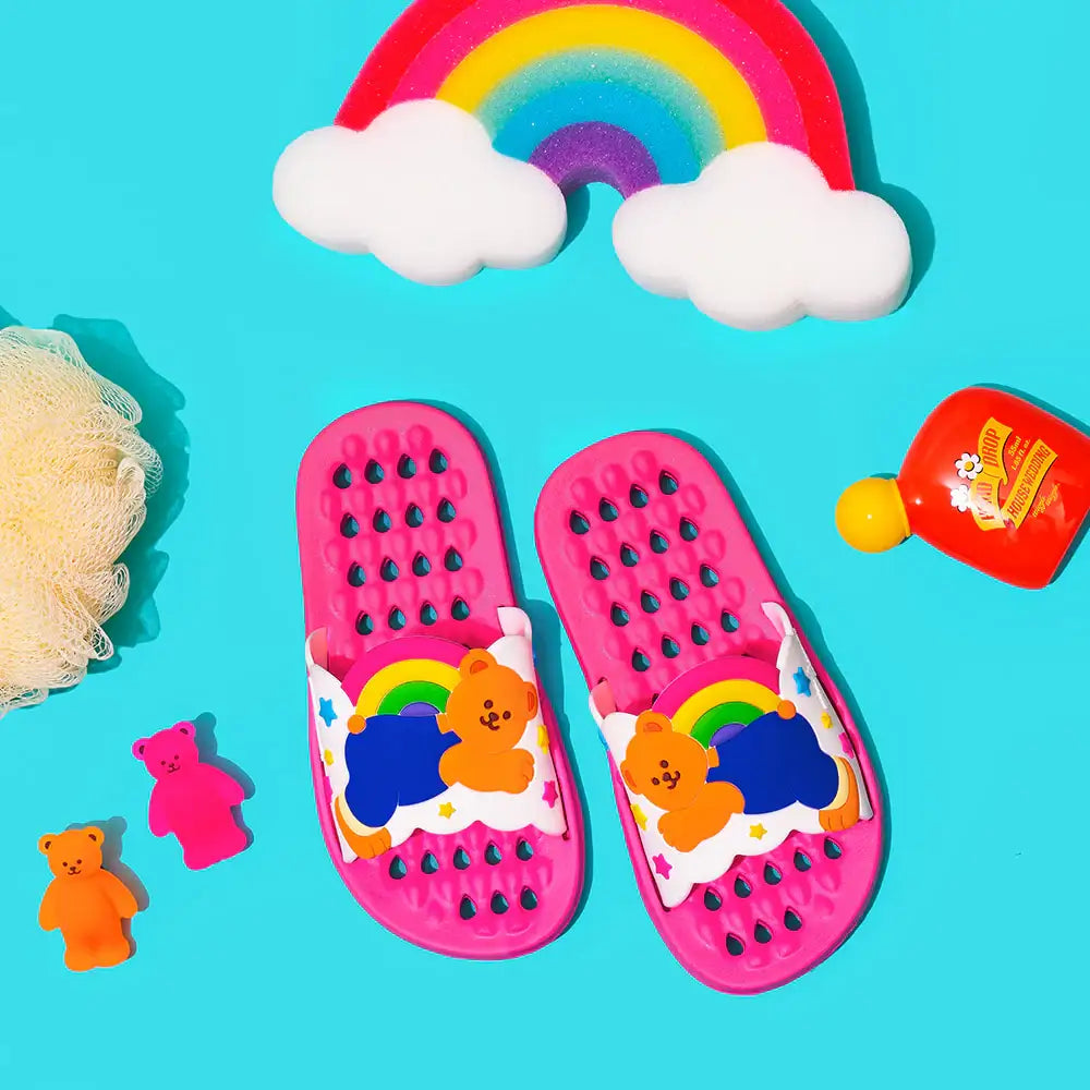 Wiggle Wiggle - Cloud Bear Kids Bathroom Slippers - Wiggle Wiggle - Slippers - Harumio
