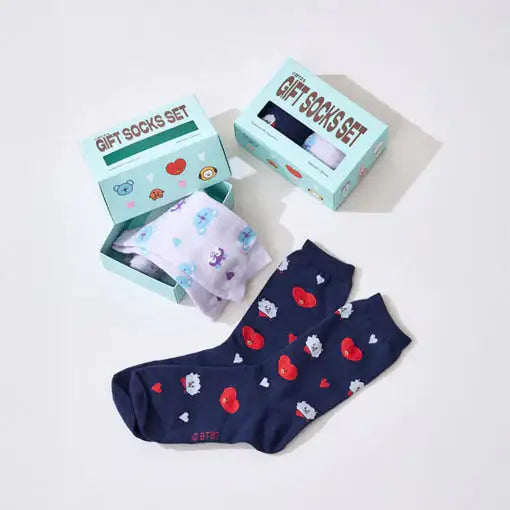 BT21 - Basic Jacquard Socks Love Gift Set (2PCS) - BT21 - Socks - Harumio