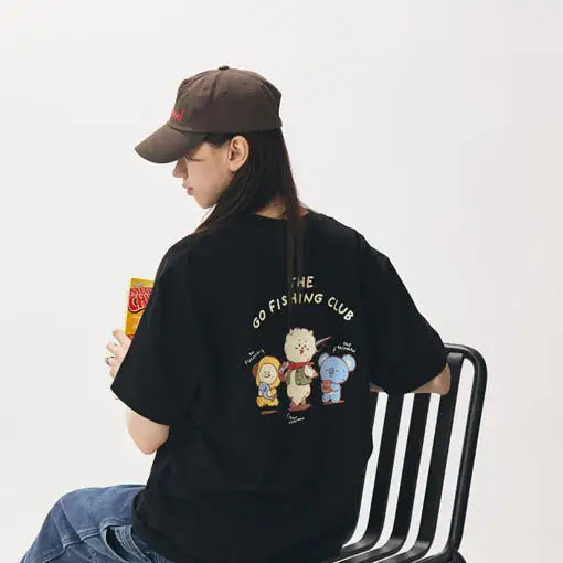 BT21 - The Go Fishing Club Short Sleeve T-Shirt - BT21 - T-Shirt - Harumio