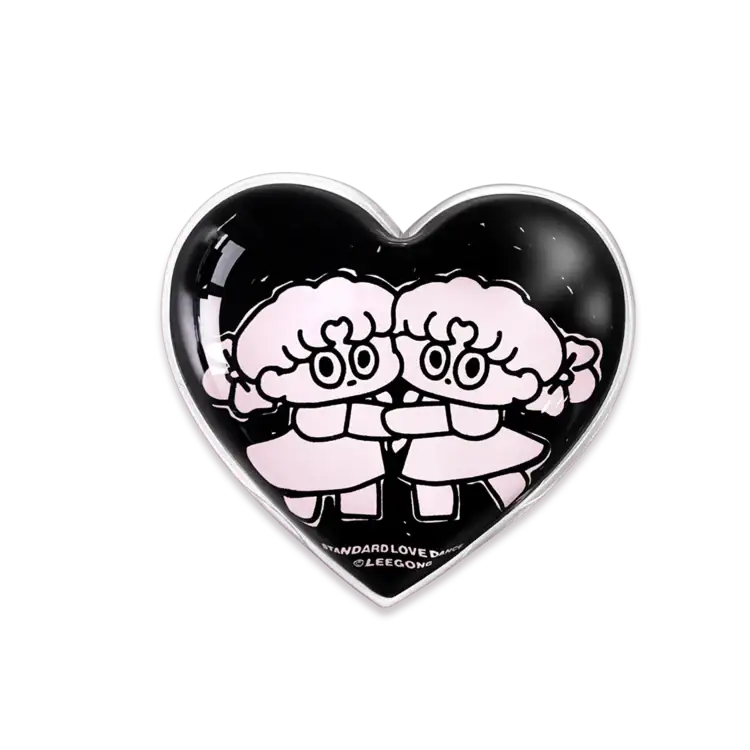 Standard Love Dance - LEEGONG Black Cherry Pie Heart-Shaped Phone Grip - Line Friends Square - Phone Grip - Harumio