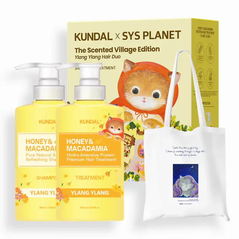 KUNDAL x SYS PLANET - Shampoo & Treatment + Eco bag/T-shirt Set - KUNDAL x SYS PLANET - Hair Shampoo - Harumio