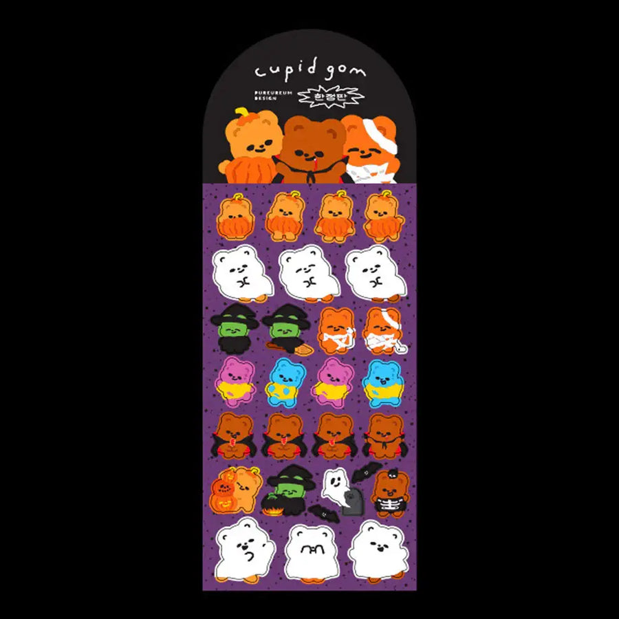 Pureureumdesign - Cupid Bear Halloween Sticker - Pureureumdesign - Sticker - Harumio