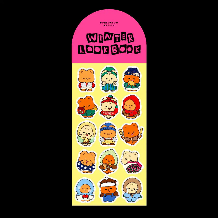 Pureureumdesign - Cupid Bear Winter Lookbook Sticker - Pureureumdesign - Home & Living, Accessories - Harumio