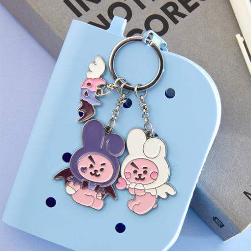 BT21 Angel & Villain - Metal Keyring - LINE FRIENDS SQUARE - Keyring - Harumio