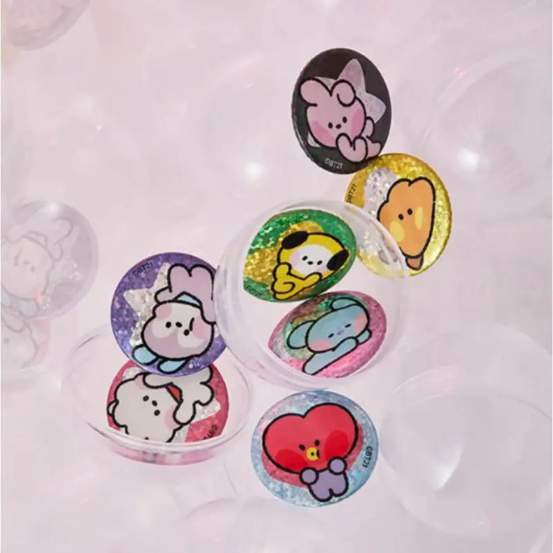 Line Friends x BT21 - Minini Lucky Gacha Mini Can Badge Set - BT21 - Can Badge - Harumio